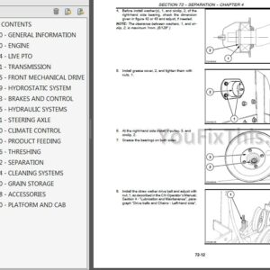 New Holland CX700 CX800 Series Repair Manual [Combine]