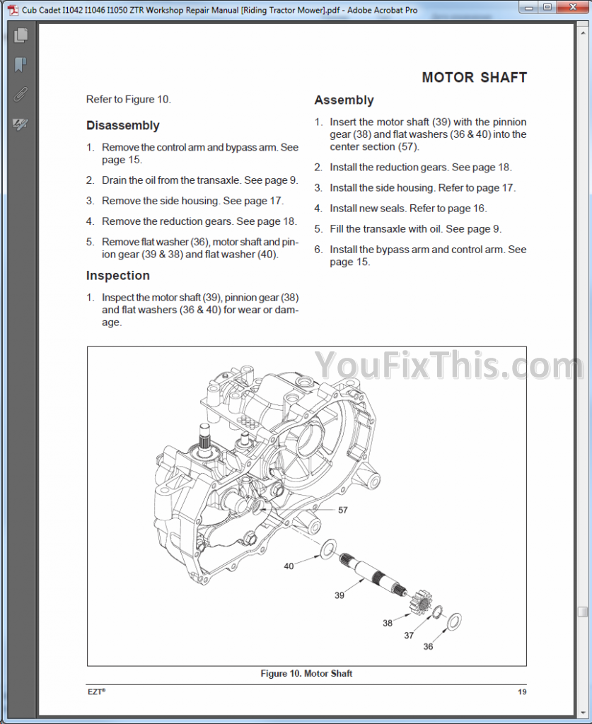 Cub Cadet I1046 Service Manual 1741