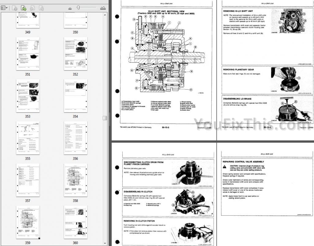 John Deere 3050 3350 3650 Repair Manual [Tractor] « YouFixThis