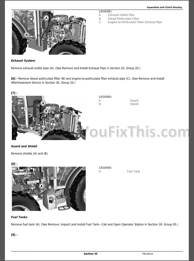 John Deere 5085E 5090E 5090EL 5100E (FT4) Repair Manual [Tractors