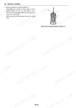 1c1b2cb5-b-travel-system-600 Travel system undercarriage work: hoisting the grease cylinder by a lifting eye nut screwed into its top end and drawing the cylinder and recoil spring off the jig as a set