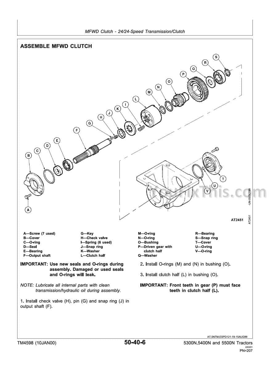 John Deere 5300N 5400N 5500N Operation and Repair Technical Manual