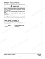2133aa14-b-page-671 Doosan DX340LC safety precautions and applicable models table for serial numbers 5980 and up.