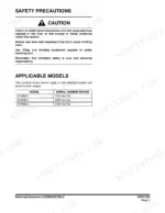 3aebfa72-b-page-796 Doosan DX350LC, DX300LC, DX340LC, DX420LC, DX480LC, DX520LC safety precautions and applicable model serial number table.