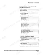 50adf7ae-b-page-279 Doosan DX225LCA hydraulic system troubleshooting, testing, and adjustment table of contents page.