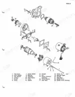 842a4cd1-b-exploded-view-337 Case 1845C Skid Steer exploded view diagram of the starter motor assembly with numbered parts list.
