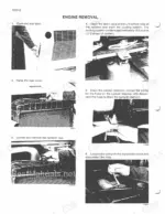 842a4cd1-b-procedures-24 Case 1845C Skid Steer engine removal procedure steps 1-6, including radiator draining and hose disconnection.