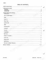 842a4cd1-b-toc-54 Case 1845C Skid Steer engine service manual table of contents for engine specifications and run-in instructions.