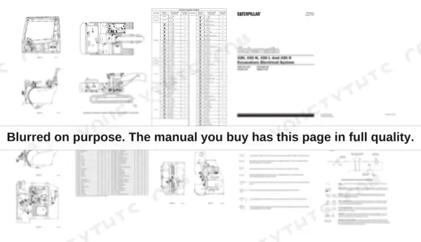 Caterpillar 320, 320N, 320L and 320S electrical schematic SENR6242, a fold-out sheet with machine harness connector and component location drawings for Areas A to F, a Component Location table pairing each component with its schematic grid reference, a Harness Connector Location table by contact count, and the schematic symbol keys