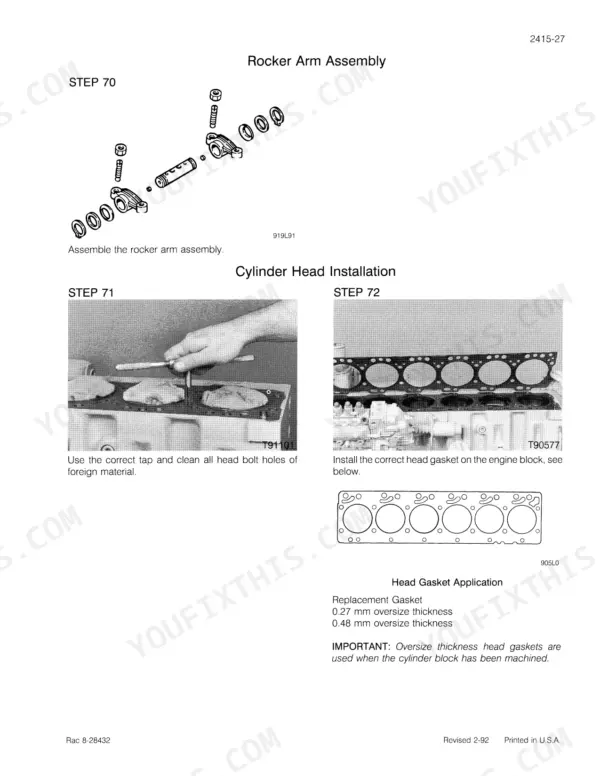 Case 1150E service manual - Rocker Arm Assembly
