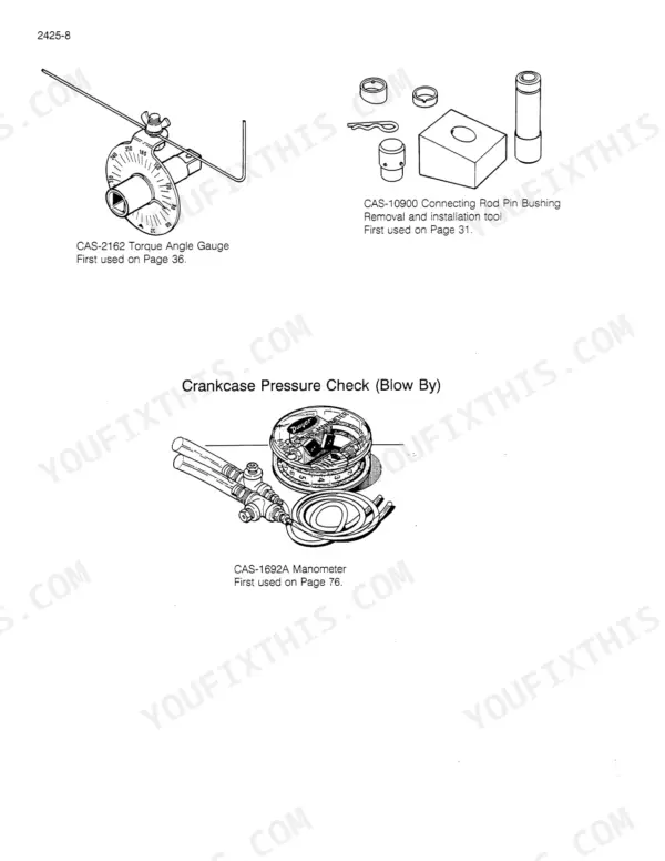 Case 480F repair manual - CAS-10900 Connecting Rod Pin Bushing