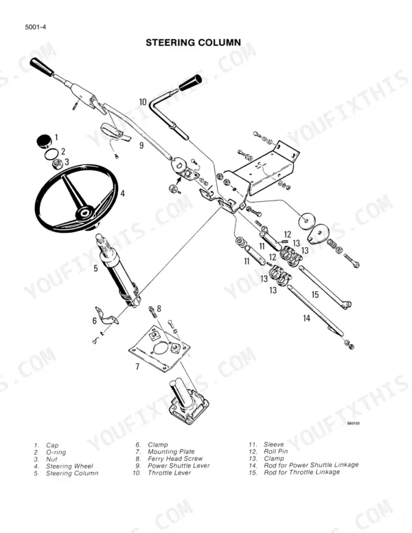 Case 480F repair manual - Steering Column