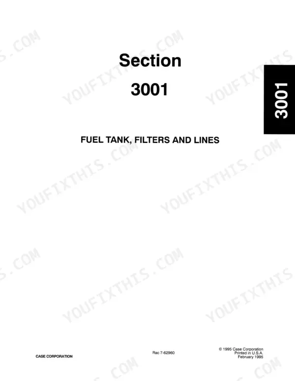 Case 9030B service and operator's manual - Fuel System, Section