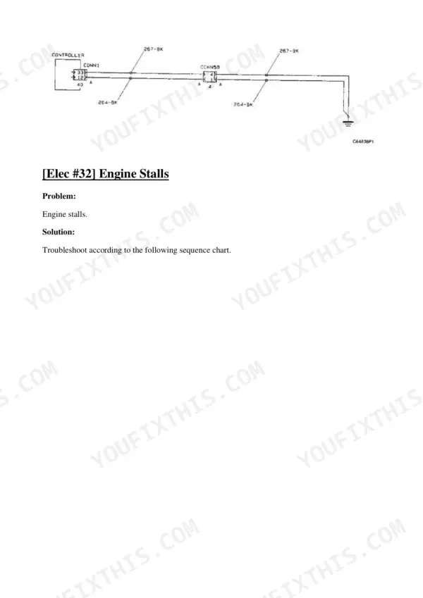 Caterpillar 312 repair manual - Electrical and Starting System, [Elec #32] Engine Stalls