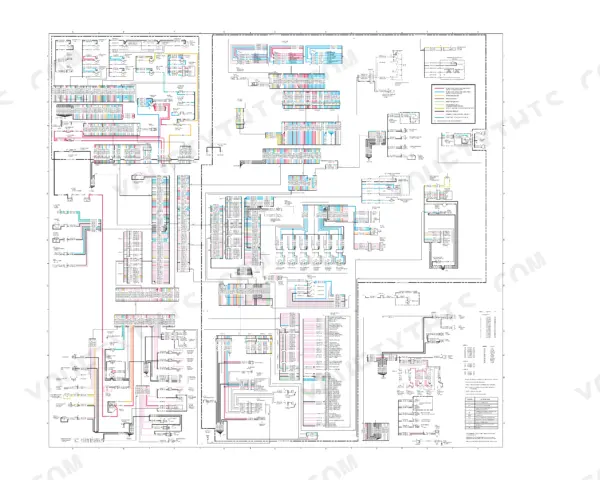 Caterpillar 312B excavator repair manual — complete color electrical system schematic, p. 3950