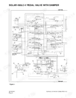 daewoo-solar-450lc-v-track-excavator-shop-manual-023-00037e-hydraulic-442 Daewoo Solar 450LC-V hydraulic schematic sheet for the pedal valve with damper, showing the main pump, Kayaba control valve, and the boom, arm, bucket, swing and travel spools with main relief.