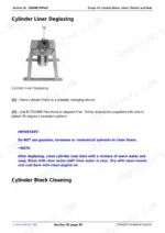 db6c4307-b-page-182 John Deere 5050E, 5055E, 5065E, 5075E cylinder liner deglazing procedure using D17004BR Flex-Hone tool and cleaning instructions.