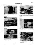 eec69907-b-procedures-26 Case 1840 Skid Steer engine removal steps 1-6, showing radiator drainage and hose disconnection procedures.