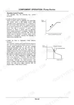 fda966db-b-component-operation-180 A manual page detailing pump device regulator control functions, with text descriptions and two line graphs showing flow rate in relation to pressure.