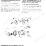 Fiat-Hitachi FD175: Exploded view and disassembly instructions for Bosch N1 28V 10/55A alternator.