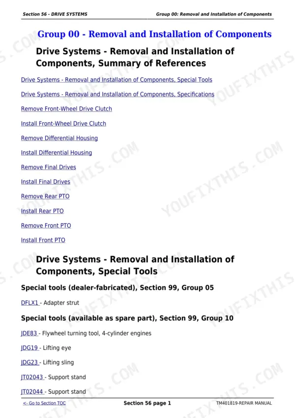 john-deere-5080r-5090r-5100r-5080rn-5090rn-5100rn-repair-manual-tractors.pdf-drive-systems-552 John Deere 5080R repair manual - Drive Systems, Section 56 - DRIVE SYSTEMS