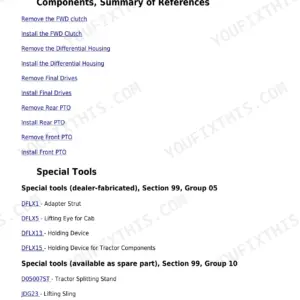 John Deere 6830 repair manual - Drive Train, Section 56 - DRIVE TRAIN (WITHOUT TRANSMISSION)