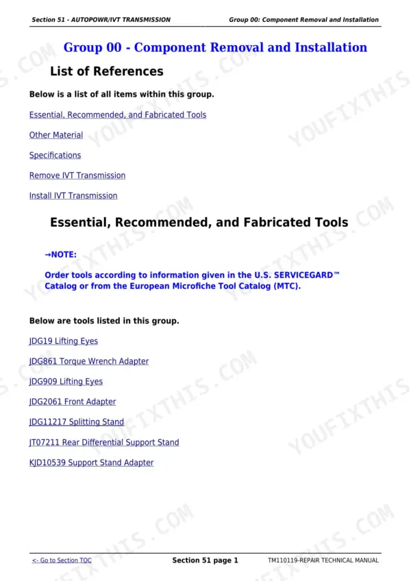john-deere-7200r-7280r-repair-manual-tractors-autopowr-ivt-transmission-937 John Deere 7200R repair manual - AutoPowr/IVT Transmission, Section 51 - AUTOPOWR/IVT TRANSMISSION