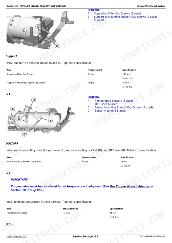john-deere-7210r-7310r-repair-manual-tm118919-page-238 John Deere 7210R repair manual - Section 30 - FUEL, AIR INTAKE, EXHAUST, AND COOLING