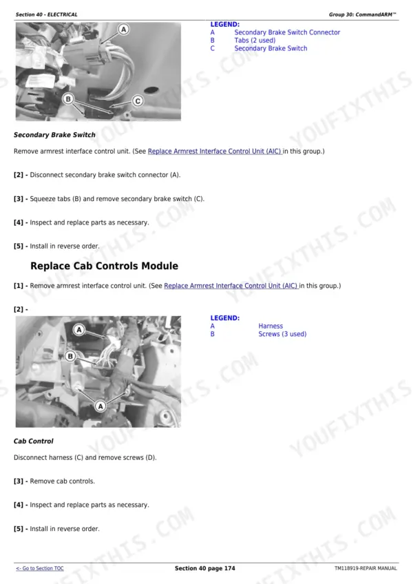 John Deere 7210R repair manual - Section 40 - ELECTRICAL