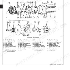 John Deere Alternators and Starter Motors: Exploded view diagram and parts list for Delco-Remy 21SI alternator repair.