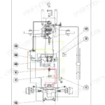Landini New Legend 125-185 hydraulic circuit diagram showing the cooling and lubrication system components.