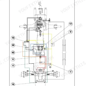 Landini New Legend 125-185 hydraulic circuit diagram showing the cooling and lubrication system components.
