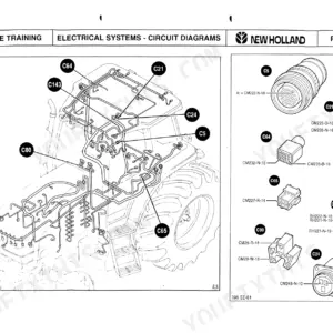 New Holland Series 70 (8670, 8770, 8870, 8970) / Fiatagri Serie G electrical harness routing and connector pinout diagram