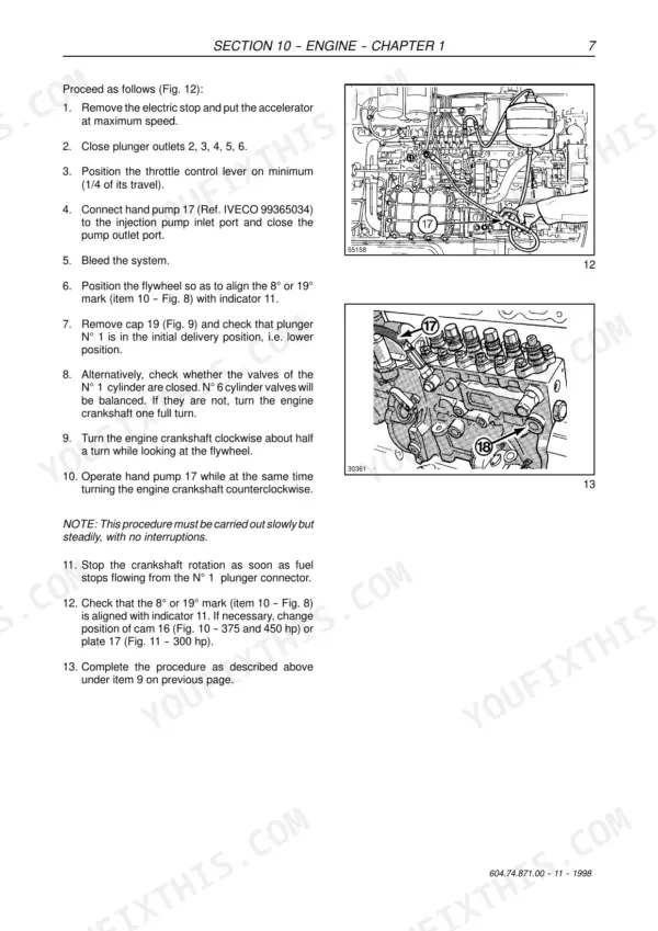 New Holland FX25 repair manual - FX25-FX450 Model Repair Manuals, Section 10 -- Engine -- Chapter 1