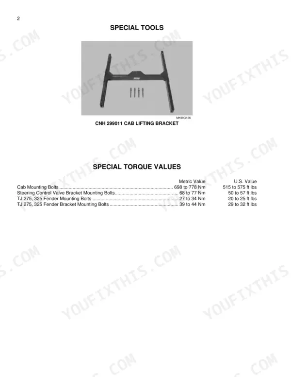 New Holland TJ275 repair manual - Cab (Section 90), Template Date: 2000_01_13