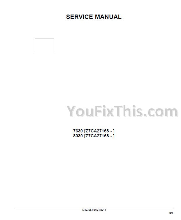 New Holland 7630 8030 Repair Manual [Tractor] 73403953 - Image 2