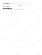 Isuzu 4BD1, 4BB1, 6BB1, 6BD1, 6BG1, 4BD1T, 6BD1T, 6BG1T fuel system page showing fuel filter, main oil filter, water sedimentor components with maintenance reference