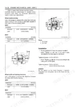 Isuzu 4HK1 6HK1 turbocharger wheel shaft axial play and bearing clearance specs with oil outlet inlet diagram