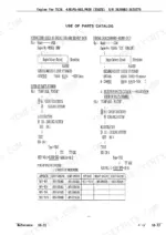 Isuzu 4JB1PA-06S, 4JB1PA-020, PA20 parts catalog usage guide showing engine type identification, delivery record lookup, parts number reference procedure, and microfiche edition table