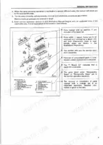Isuzu 4JG2 service manual general information page explaining exploded view notation and disassembly steps diagram