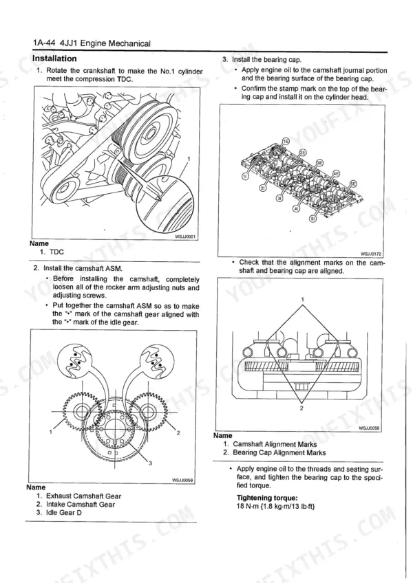 Isuzu 4JJ1 Workshop Manual — Service Procedures