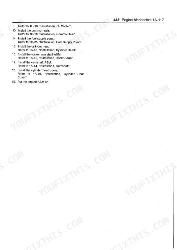 Isuzu 4JJ1 Workshop Manual — System Overview Diagram