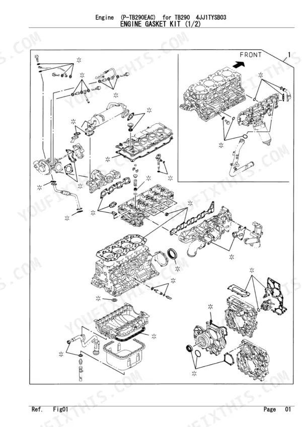 Isuzu 4JJ1TYSB03 Parts Catalog — Engine Parts Diagram