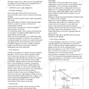 Isuzu 6HK1 insufficient engine output troubleshooting symptom diagnostic procedures and inspection checklist
