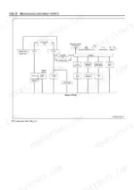 Isuzu 6HK1 engine lubrication system flow diagram showing oil pump, strainer, full flow oil filter, oil cooler, thermostat valve, oil gallery, crankshaft bearings, and oil pressure switch circuit