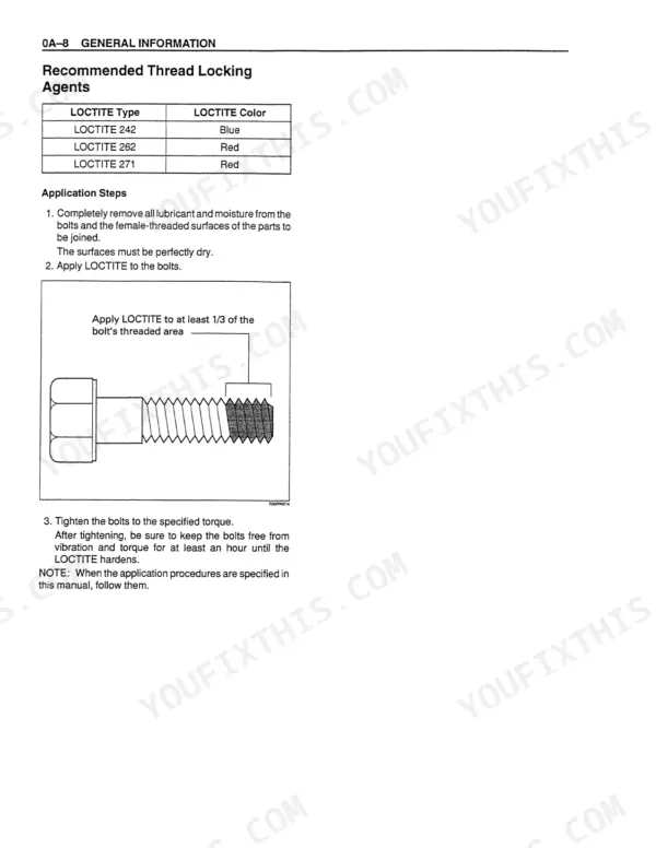 Isuzu 6WG1T Service Manual — Clearance Specifications