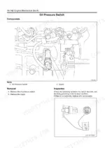 isuzu-a1-4jj1-industrial-diesel-engine-workshop-manual-system-diagram-155.webp Isuzu A1-4JJ1 oil pressure switch components, removal steps, and continuity inspection diagram