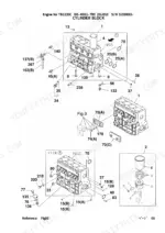 Isuzu BB-4BG1-TRE cylinder block exploded parts diagram with numbered components and piston assembly Fig03