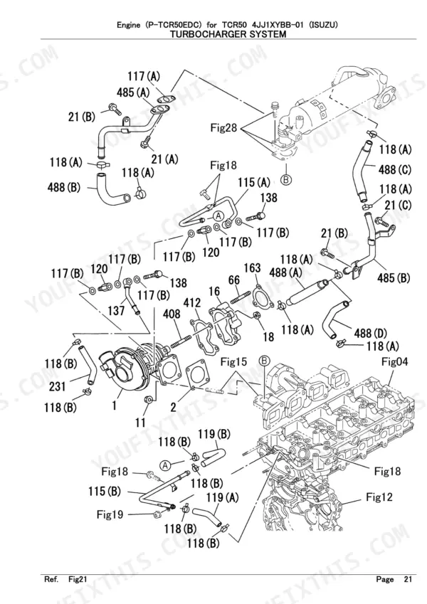 Isuzu P-TCR50EDC, 4JJ1XYBB-01 Parts Catalog - Page 6