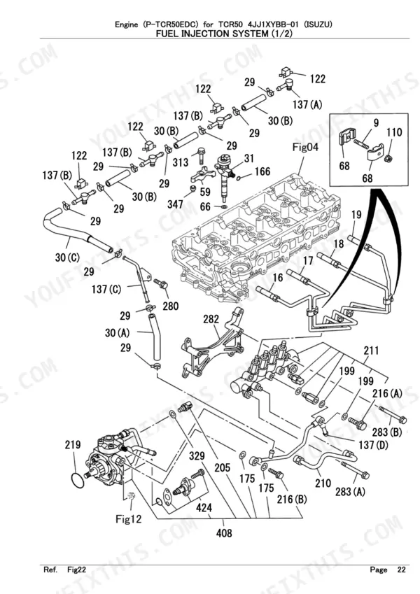 Isuzu P-TCR50EDC, 4JJ1XYBB-01 Parts Catalog - Page 7